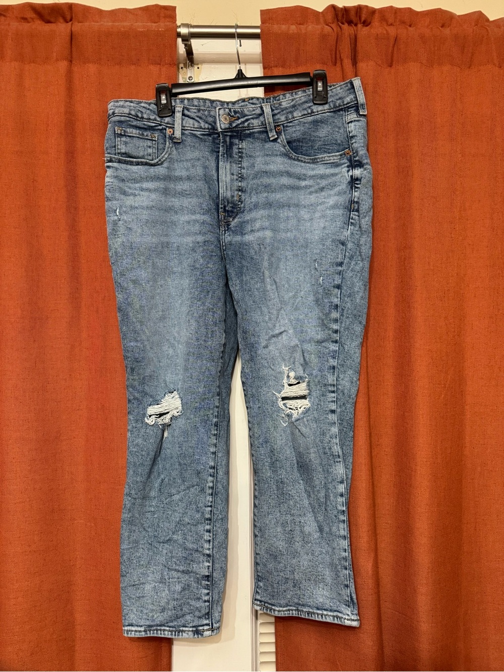 Old Navy Light Blue OG Straight Leg Ripped Jeans